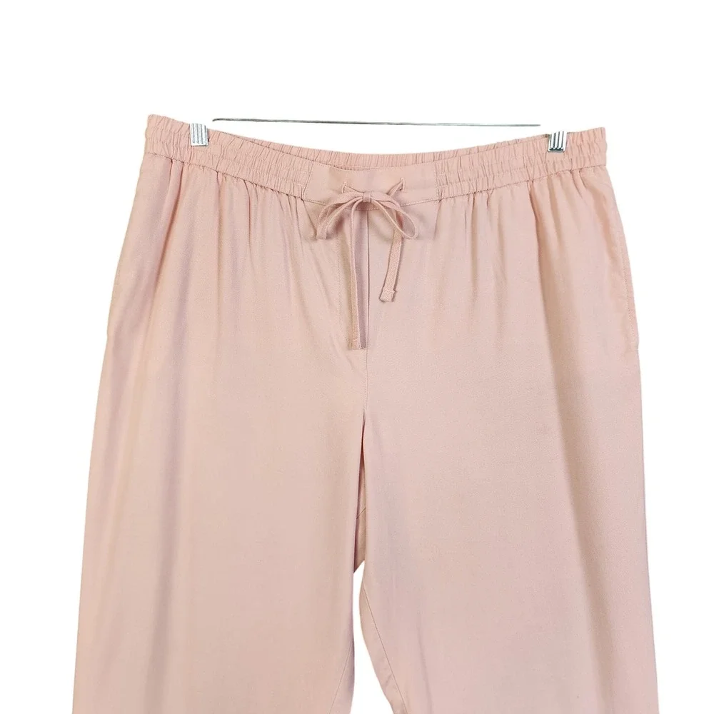Talbots Womens The Easy Drawstring Pant Size‎ XL Pink Lyocell Drawstring Waist